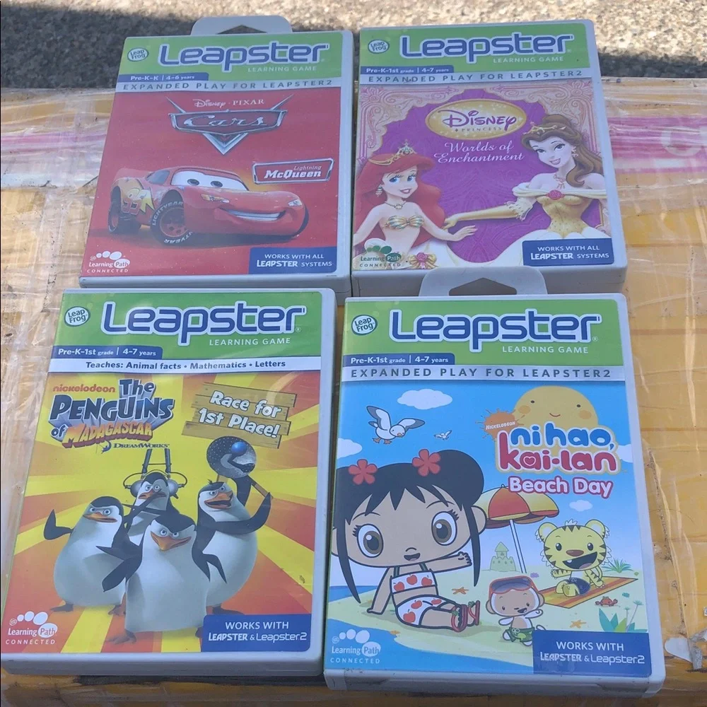 Leapster Learning Game Cartridges - Disney & More (Set of 4)